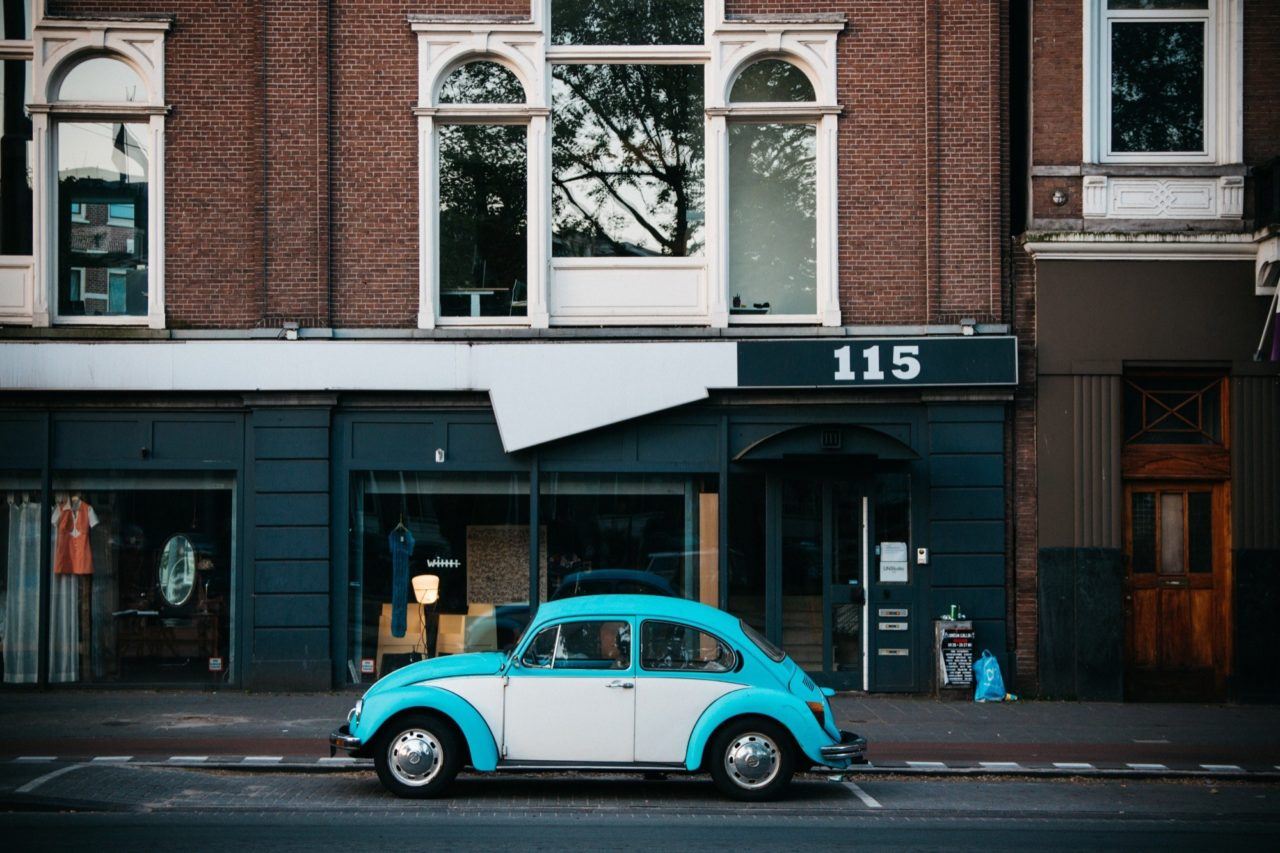 VW Beetle parked on street